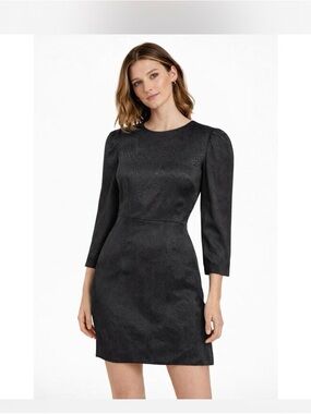 The Kooples Black Puff-Sleeve Mini Dress